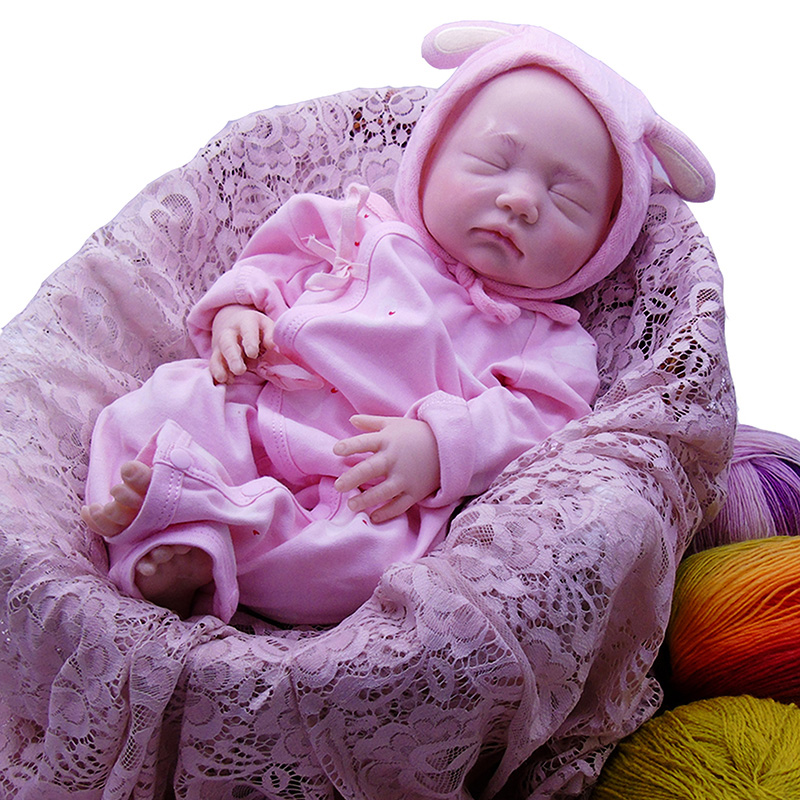 높은 시뮬레이션 Reborn Doll 실리콘 재료 Reborn Baby Aslep Silicone Reborn Doll 현실적 (메이크업 후)